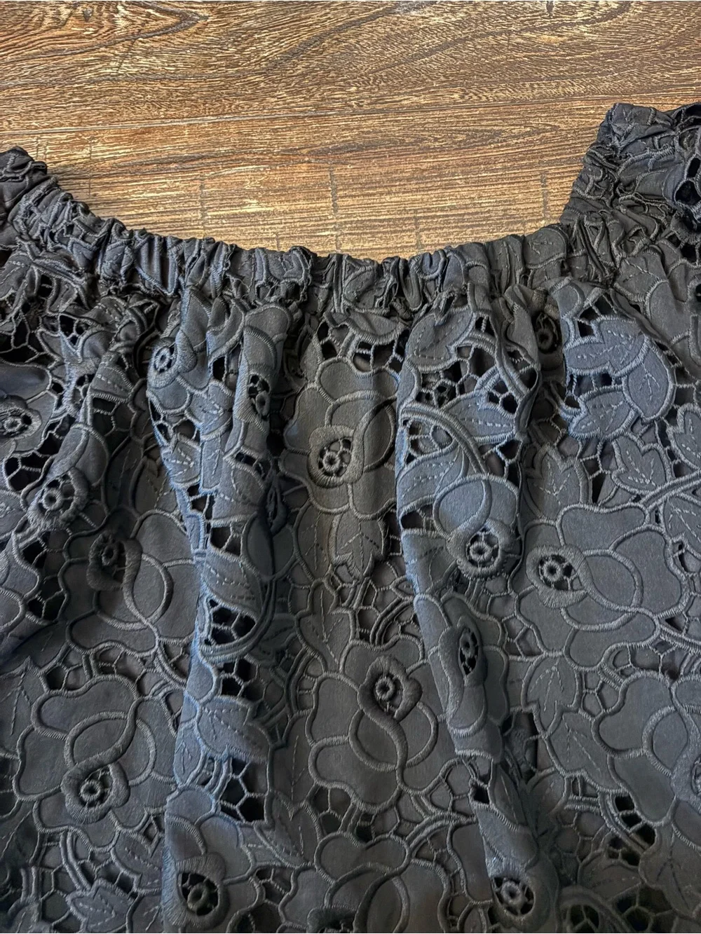 Shoshanna Astor Dress Womens 4 Black Floral Lace Off-the-Shoulder